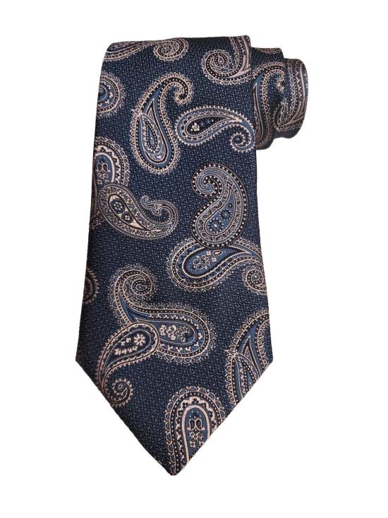  에트로 넥타이 자카드 페이즐리 프린트 실크  (블루)