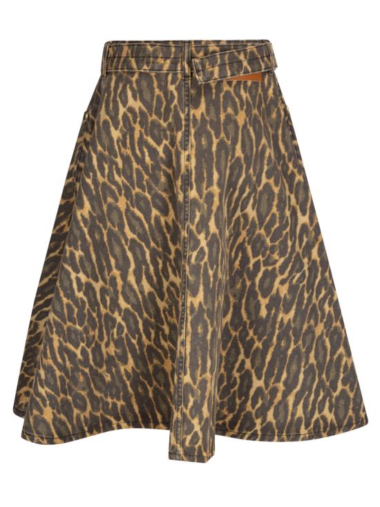 26SS 가니 레오파드 데님 랩 스커트 A1090089 894 Khaki - GANNI