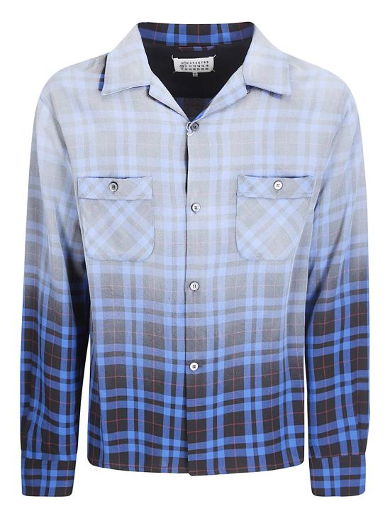 26SS 마르지엘라 그러디언트 체크 셔츠 S50DT0069M35706 001F Blue tartan