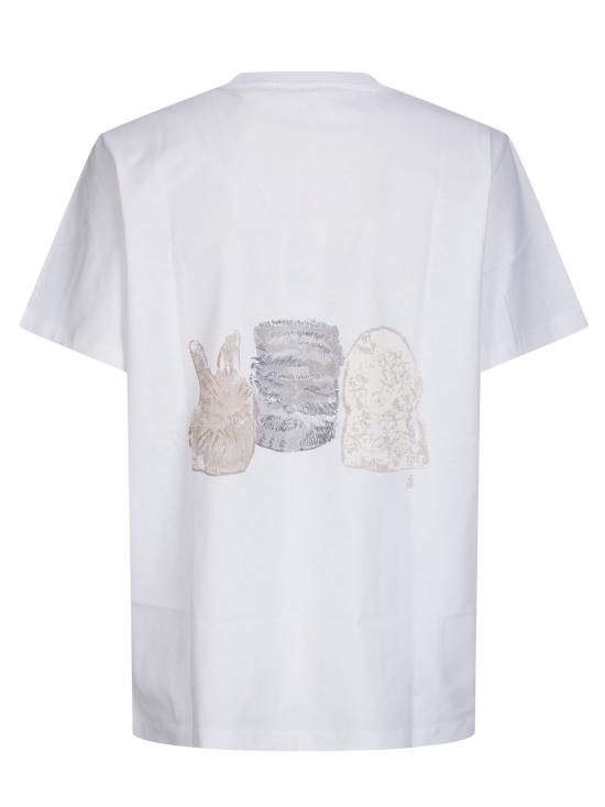 26SS 가니 애니멀 프린트 티셔츠 A1050029 151 Bright White - GANNI