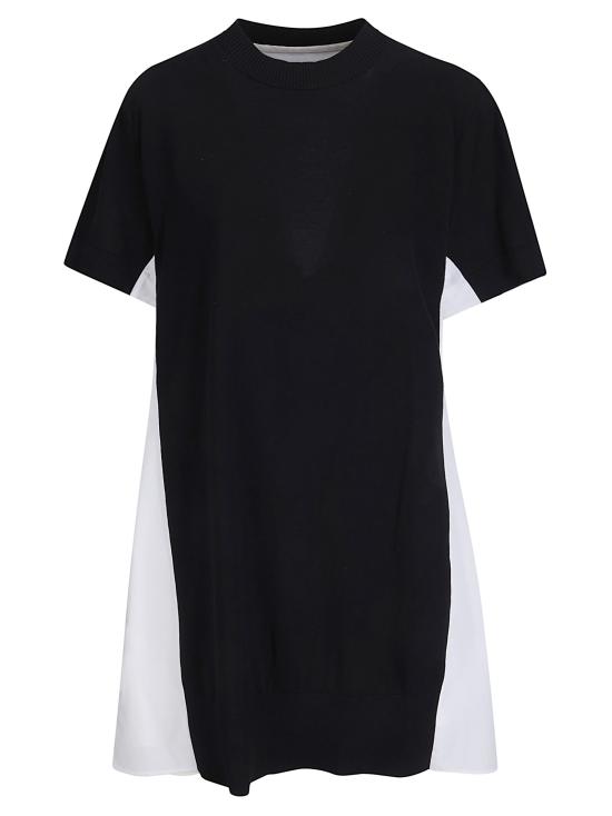 26SS 사카이 미디 원피스 2608485 004 BLACK OFF WHITE