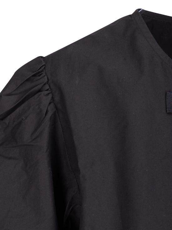 26SS 가니 코튼 포플린 페플럼 타이 블라우스 F7364 099 Black - GANNI