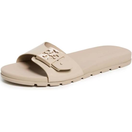  토리버치 뮬/슬리퍼 멜로우 버클 슬라이드 스톤 그레이