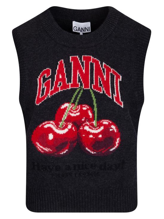 26SS 가니 그래픽 울 베스트 A1070264 252 PHANTOM