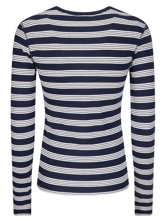 26SS 가니 스트라이프 리브 긴팔 티셔츠 A1050066 683 SKY CAPTAIN - GANNI