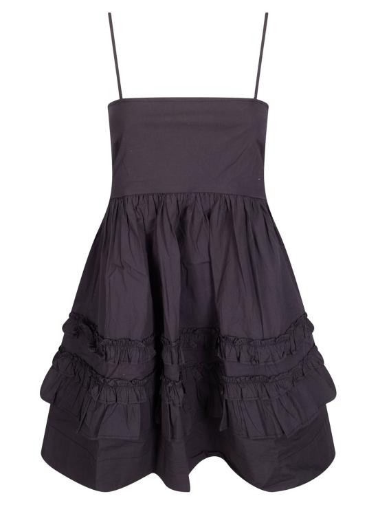 26SS 가니 프릴 슬리브리스 미니 드레스 A1030207 099 Black