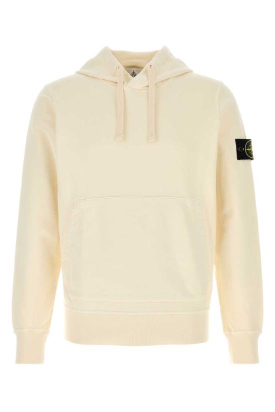  스톤 아일랜드 긴팔 티셔츠 아이보리 코튼 스웨트셔츠