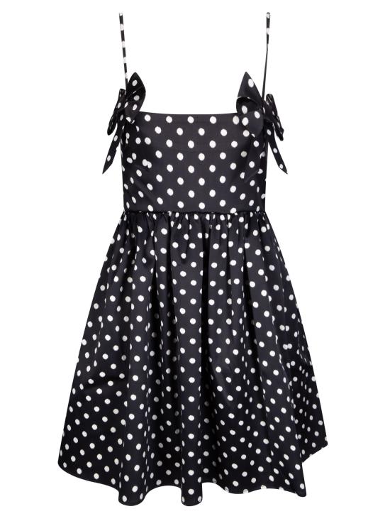 26SS 가니 폴카 도트 새틴 미니 드레스 A1030193 099 Black