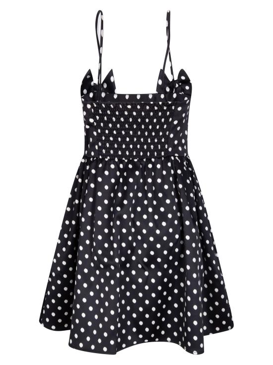 26SS 가니 폴카 도트 새틴 미니 드레스 A1030193 099 Black - GANNI
