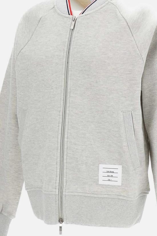  톰브라운 봄버 자켓 톰 브라운 피케 루프백 봄버 재킷 그레이 - THOM BROWNE