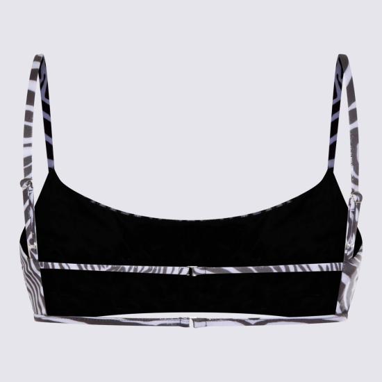  블루마린 비키니 수영복 얼룩말 무늬  커버업 내추럴 화이트/블랙 - BLUMARINE