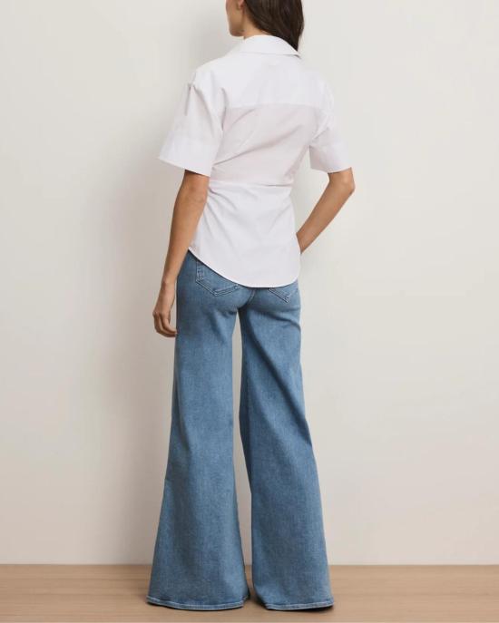  베로니카비어드 블라우스 베로니카 비어드 데브라 반팔 티셔츠 화이트 - VERONICA BEARD