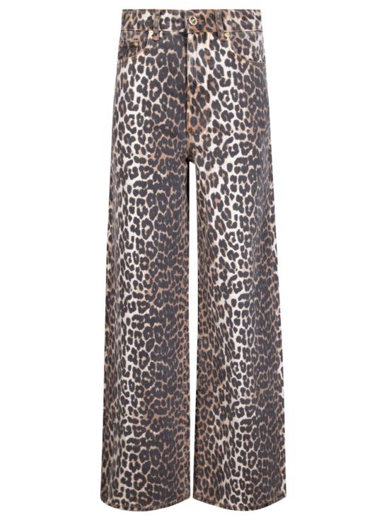 26SS 가니 레오파드 프린트 라리 진 A1100087 859 ALMOND MILK