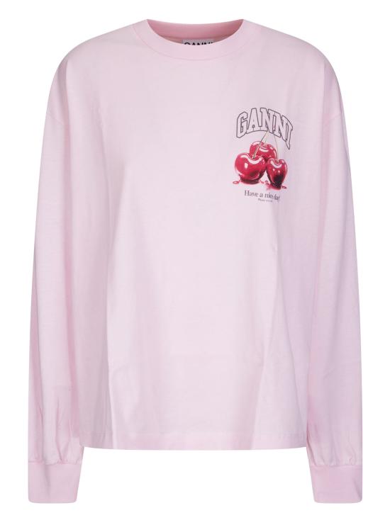 26SS 가니 롱슬리브 프루트 티셔츠 A1050059 868 Chalk Pink