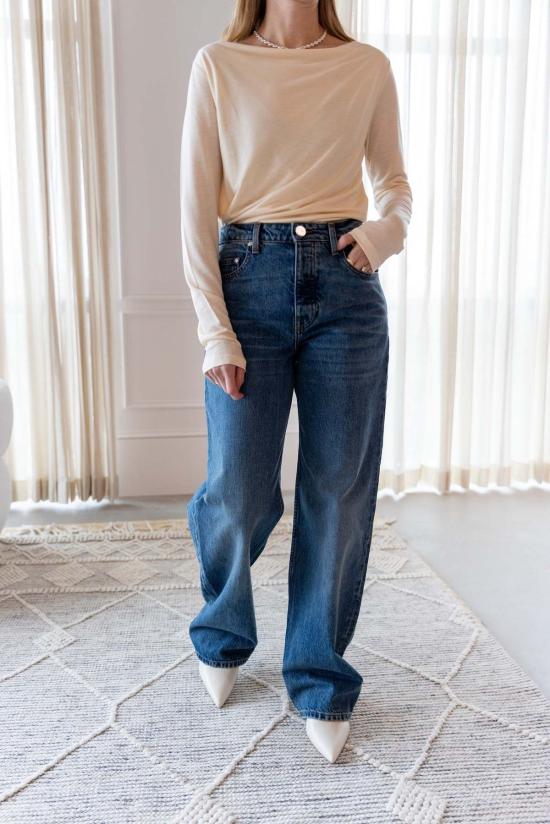  House of Dagmar 긴팔 티셔츠 하우스 오브 다그마 긴팔 스퀘어넥 탑 크림 화이트 - OTHER BRANDS