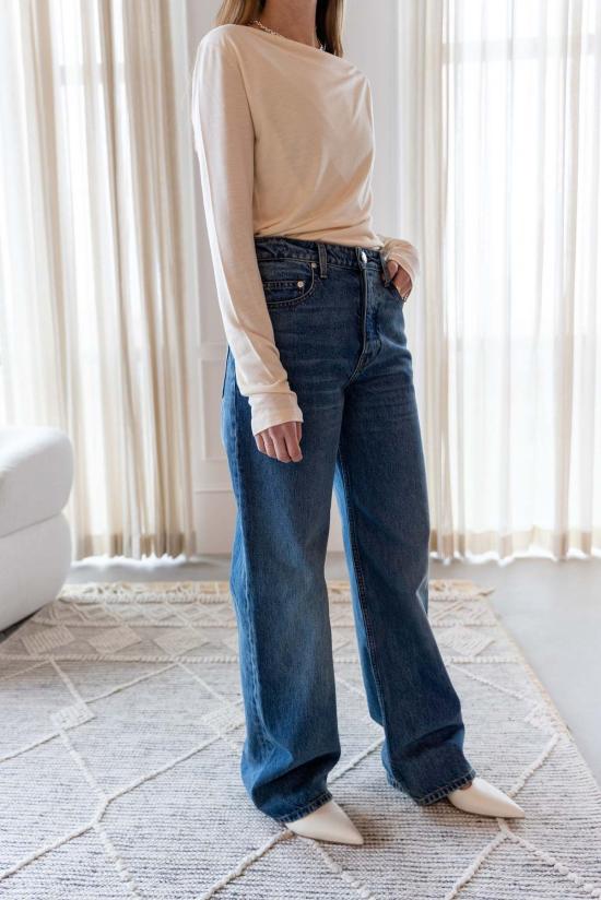  House of Dagmar 긴팔 티셔츠 하우스 오브 다그마 긴팔 스퀘어넥 탑 크림 화이트 - OTHER BRANDS