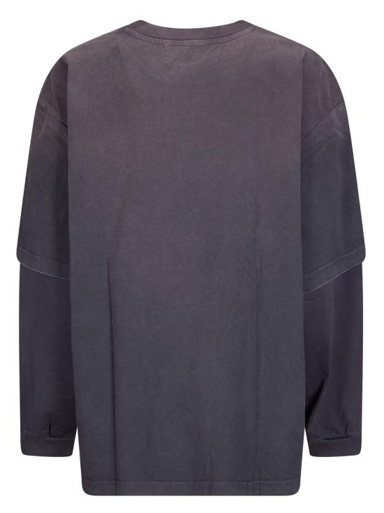 26SS 가니 헤비 코튼 저지 롱슬리브 위시드 이펙트 티셔츠 A1050044 252 PHANTOM - GANNI