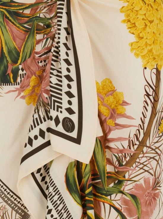  블루마린 미디 스커트 멀티컬러 , 뒷면 히든 클로저 및 전체 플로럴 프린트, 비스코스 소재. - BLUMARINE