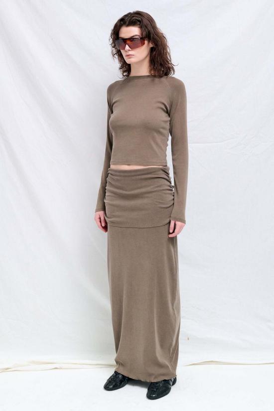  어셈블리 뉴욕 롱 스커트 어셈블리 커피 맥시 스커트 - ASSEMBLY NEW YORK