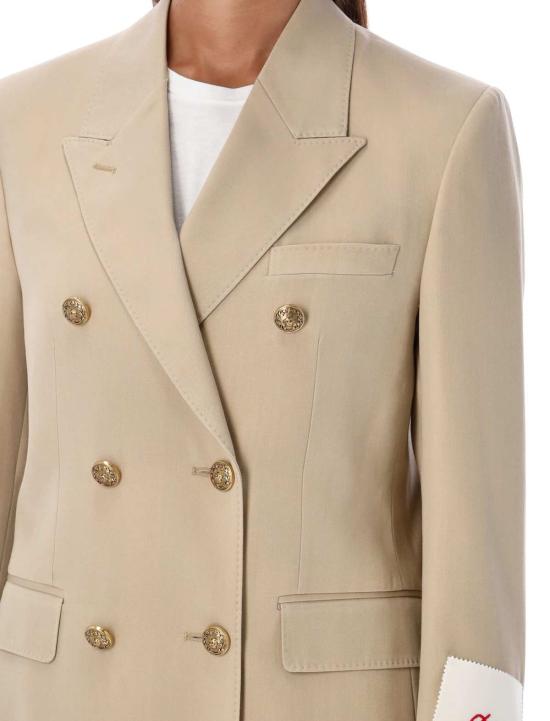  골든구스 수트 자켓 골든 구스 더블 브레스트 울 블레이저 샌드 색상 - GOLDEN GOOSE