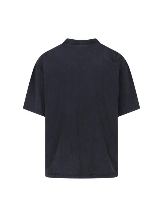  발렌시아가 반팔 티셔츠 크레용 루프 티셔츠 블랙 - BALENCIAGA