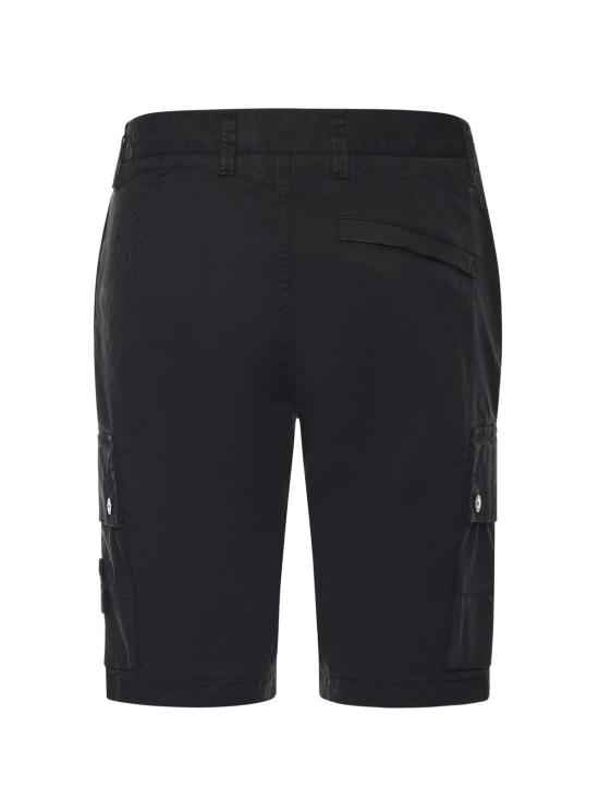  스톤 아일랜드 숏팬츠 코튼 트윌 카고 반바지 블랙 - STONE ISLAND