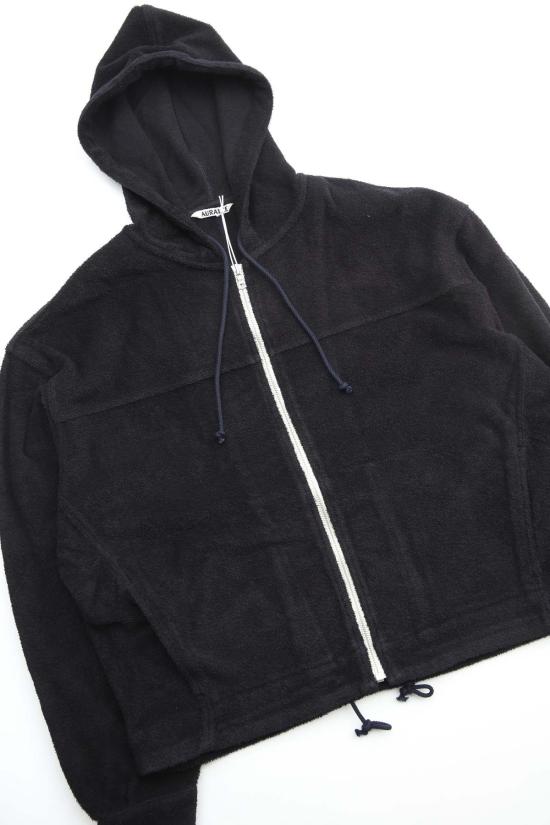  오라리 패딩 오럴리 코튼 나일론 파일 지퍼 파카 - AURALEE