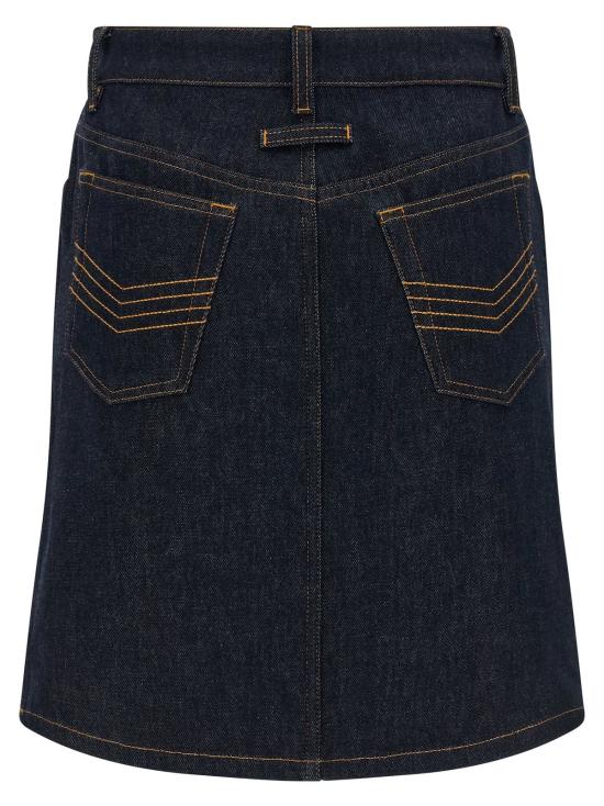  장 폴 고티에 데님 스커트 데님 미니 스커트 (컷과 턴업 디자인) 블루 - JEAN PAUL GAULTIER