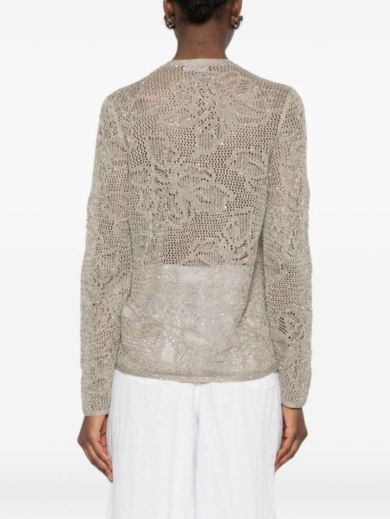  파비아나 필리피 가디건 Fabiana Filippi 오픈워크 카디건 카키 - FABIANA FILIPPI