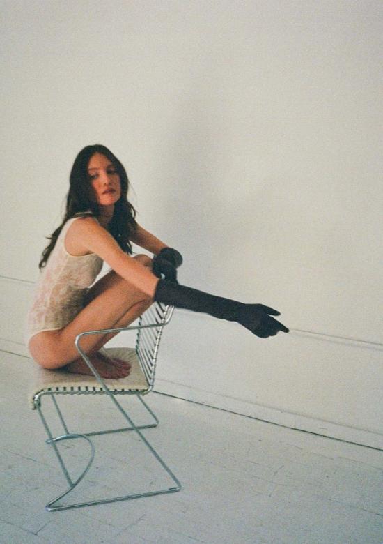  마가렛 장갑 가죽 오페라  잉크 블랙