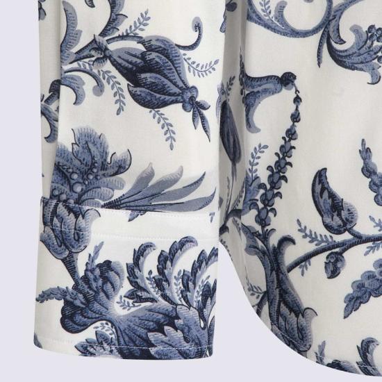  에트로 긴팔 셔츠 화이트 앤 블루 셔츠 - ETRO