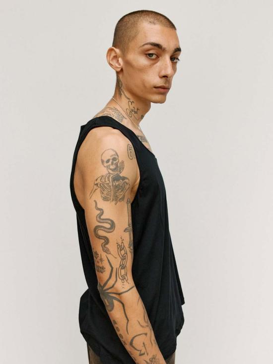  아워레가시 민소매 티셔츠 아워 레거시 레이븐 미스트 에어베일 코튼 운동용 탱크탑 - OUR LEGACY