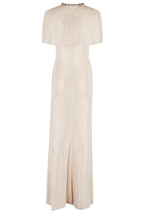  셀프 포트레이트 롱 원피스 라인스톤 맥시 드레스 샴페인 - SELF PORTRAIT