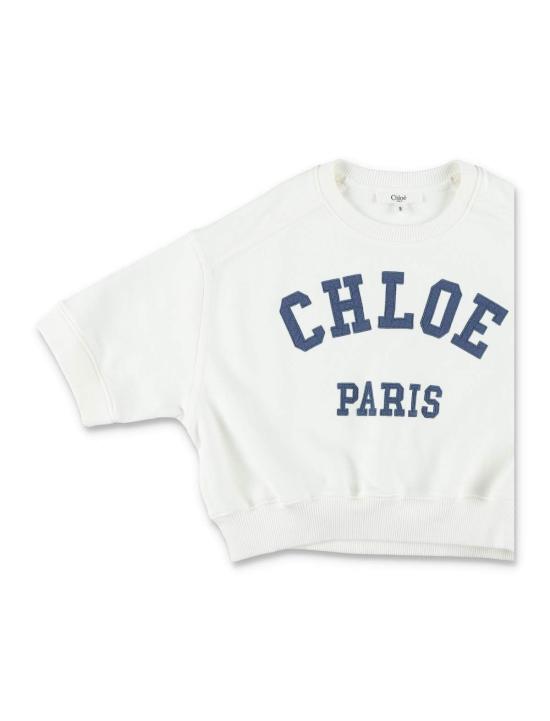  [키즈] 끌로에 풀오버 키즈 크롭 로고 스웨트셔츠 화이트 - CHLOE