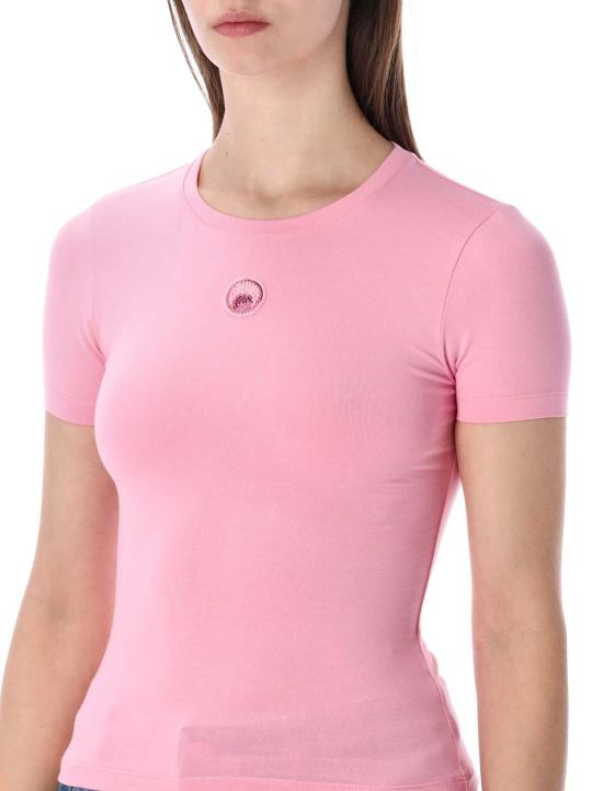  마린세르 반팔 티셔츠 마린 세르 펄 로고 아기 티셔츠 핑크 - MARINE SERRE