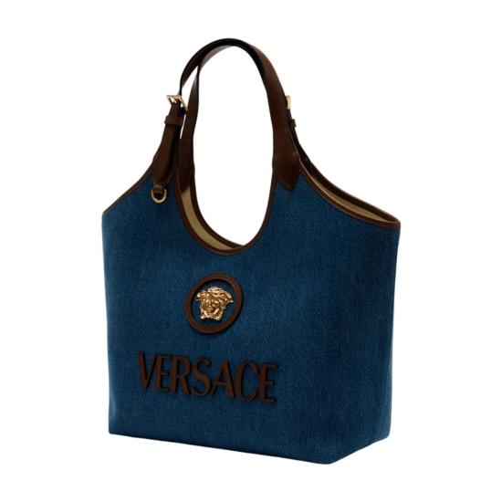 26SS 베르사체 라 메두사 데님 토트백 1022210 1A17151 2U6EV blue - VERSACE