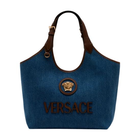 26SS 베르사체 라 메두사 데님 토트백 1022210 1A17151 2U6EV blue