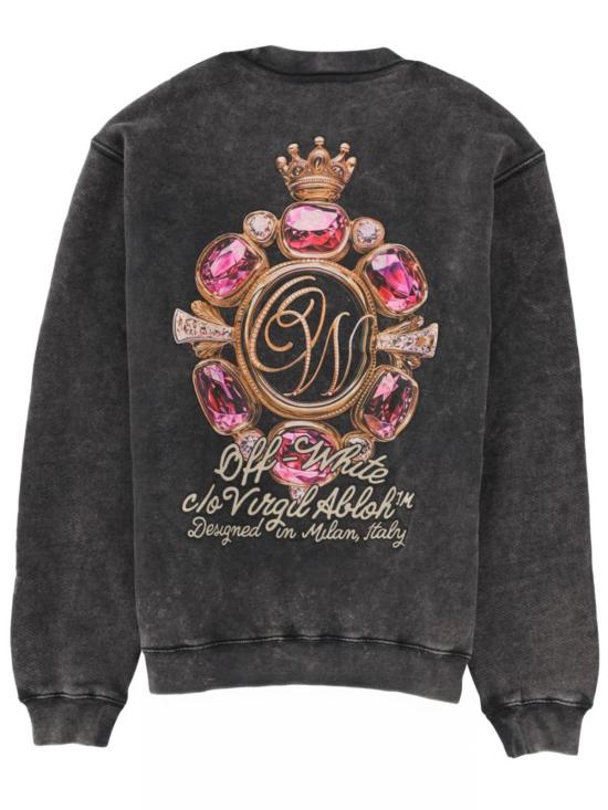  오프화이트 스웨터 프린트 스웨트셔츠 차콜 - OFF WHITE