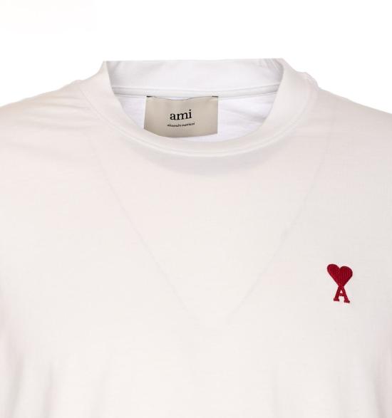  아미 반팔 티셔츠 Ami Alexandre Mattiussi Ami De Coeur 티셔츠 네이비 - AMI