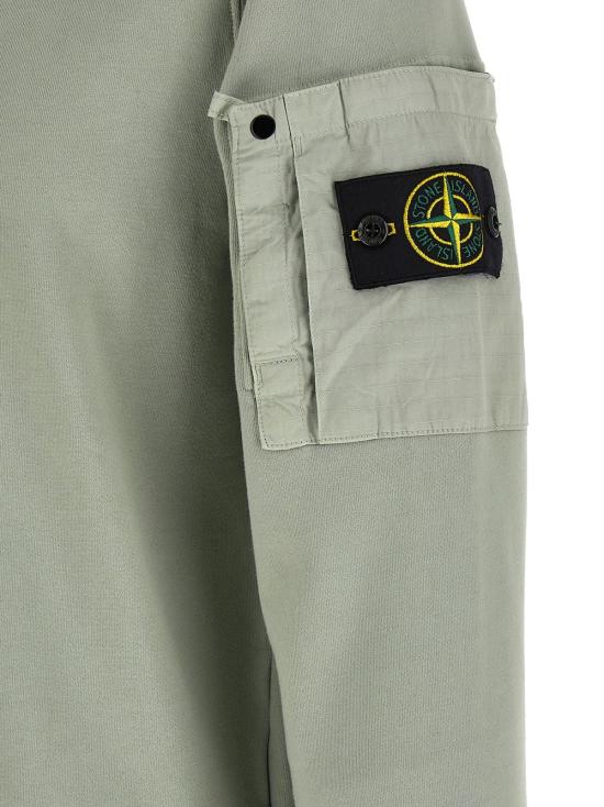 스톤 아일랜드 긴팔 티셔츠 6100019 스웨트셔츠 그린 - STONE ISLAND