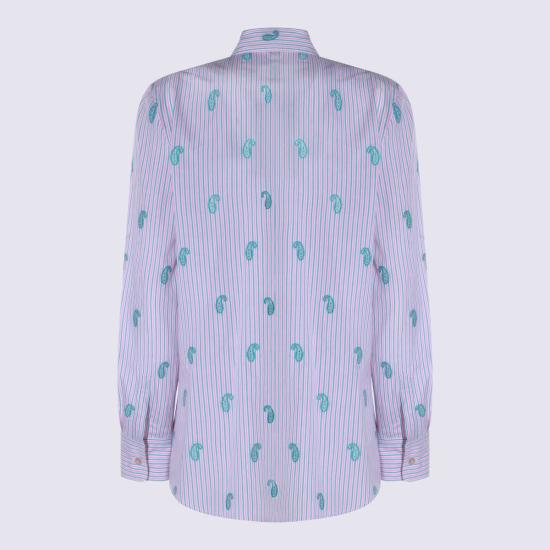  에트로 블라우스 멀티컬러 실크 셔츠 레드 - ETRO