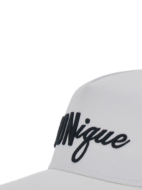  디스퀘어드2 모자 Dsquared2 앞면 자수 장식 코튼 화이트 베이스볼 캡 - DSQUARED2