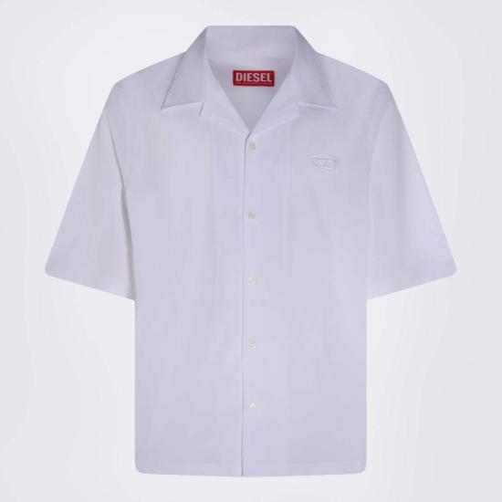  디젤 반팔 셔츠 화이트 코튼