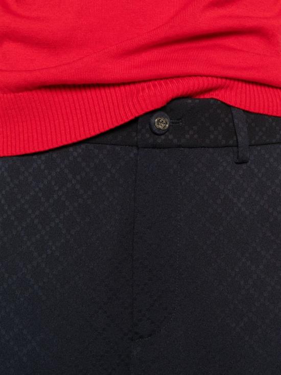  구찌 스트레이트 팬츠 실크 블렌드 팬츠 블루 - GUCCI