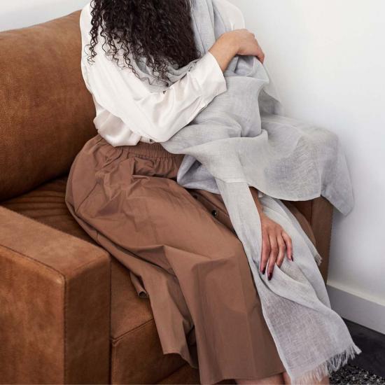  Variously 머플러/스카프 다양한 조약돌 무늬의 손으로 짠 부드러운 린넨 스카프 - OTHER BRANDS