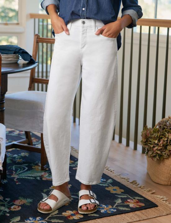  프랭크 앤 에일린 데님 팬츠 프랭크 & 아일린 브레넌 배럴 진 화이트 데님 - FRANK & EILEEN