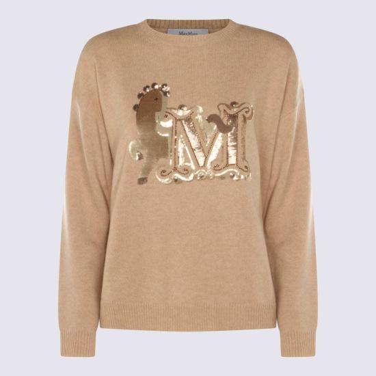  막스마라 스웨터 울 블렌드 탑  베이지