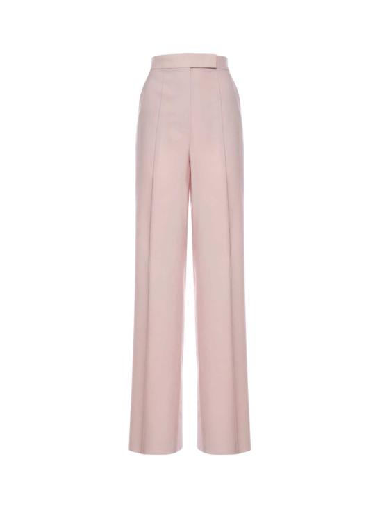  막스마라 스트레이트 팬츠 막스 마라 모헤어 및 실크 소재 와이드 레그 팬츠 베이지 핑크