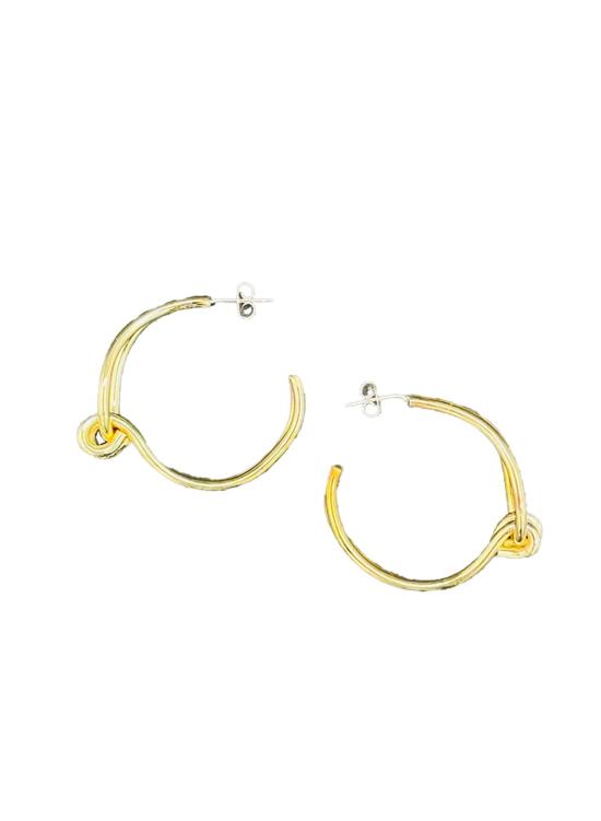  라인 앤 레이블 이어링 라인앤라벨 매듭 후프 귀걸이