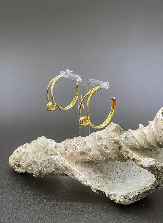  라인 앤 레이블 이어링 라인앤라벨 매듭 후프 귀걸이 - LINE & LABEL